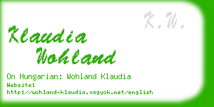 klaudia wohland business card